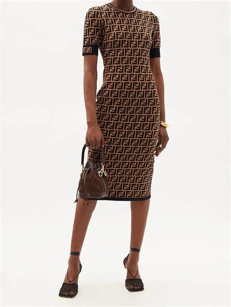 fendi monogram bodycon dress|Fendi bow embellished dress.